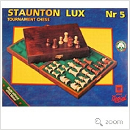 Thumbnail van een extra afbeelding van het spel Staunton 5 schaakstukken in luxe houten doos