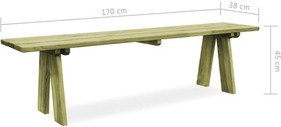 vidaXL Tuinbank 170 cm FSC geÃ¯mpregneerd grenenhout