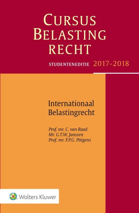 Cursus Belastingrecht - Internationaal Belastingrecht Studenteneditie 2017-2018