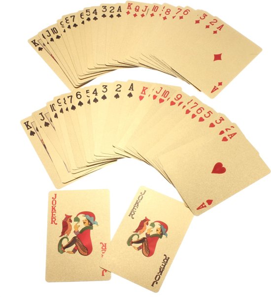 Thumbnail van een extra afbeelding van het spel Luxe Gouden Speelkaarten Set - Poker Kaarten / Poker Set Kaartspel - Plastic Playing Cards Geplastificeerd / Spel Kaarten