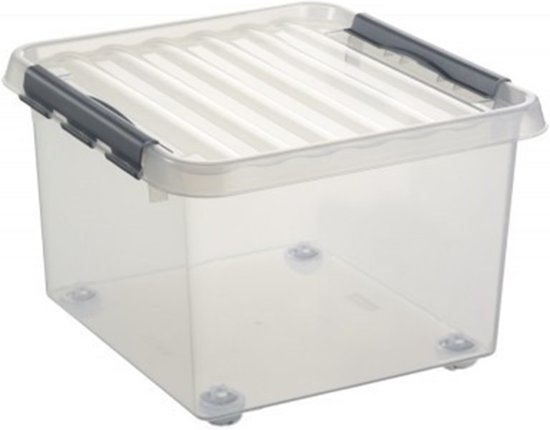 Sunware - Q-line rollerbox 26L transparant metaal - 40 x 40 x 28 cm