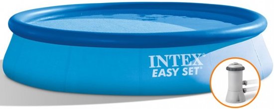 Intex Easy Set zwembad 366 x 76 cm -Met 12-Volt filterpomp (met reparatiesetje)