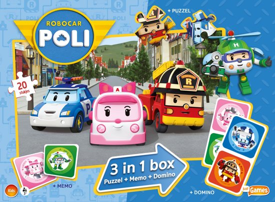 Thumbnail van een extra afbeelding van het spel Robocar Poli - 3-in-1 Box (Puzzel+Memo+Domino)
