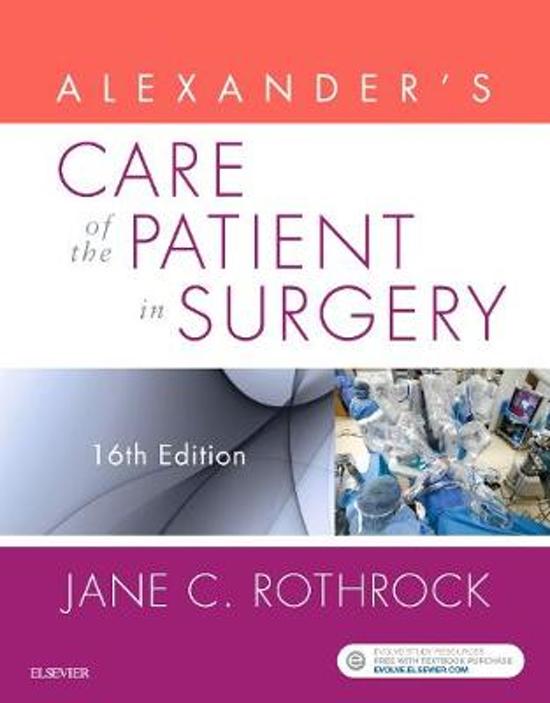 Test Bank for Alexanders Care of the Patient in Surgery 16th Edition Rothrock / All Chapters 1-30 / Full Complete