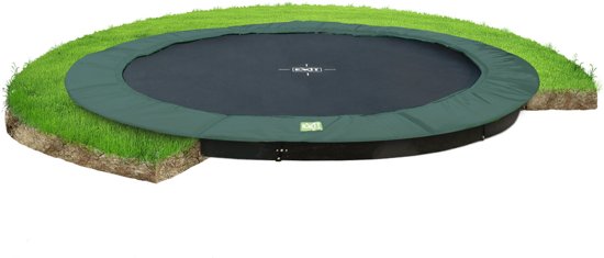 EXIT InTerra groundlevel trampoline ø427cm - groen