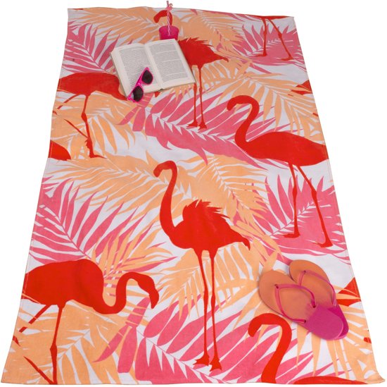 Clarysse Flamingo - Strandlaken - 90x170 cm - Rood