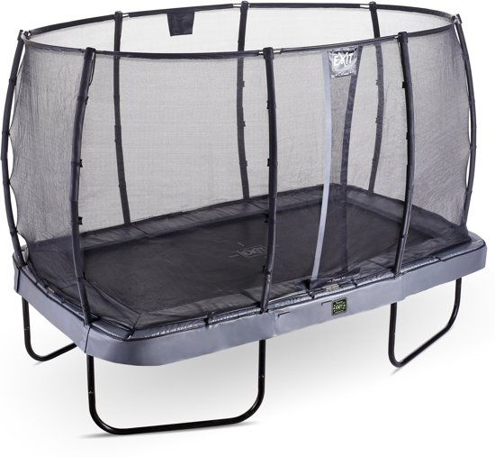 EXIT Elegant Premium trampoline 244x427cm met veiligheidsnet Deluxe - grijs