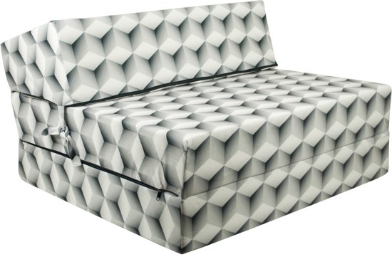 Design logeermatras - kubus - camping matras - reismatras - opvouwbaar matras - 200 x 90 x 15 - sofa