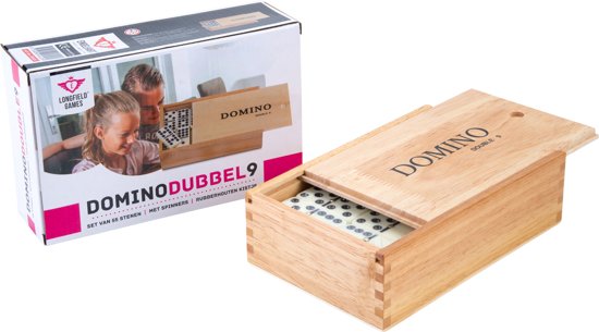 Afbeelding van het spel Longfield Games Domino Dubbel 9 Groot In Kist