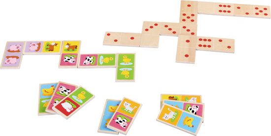 Thumbnail van een extra afbeelding van het spel Lelin Toys - Domino - Boerderij - 28 stuks