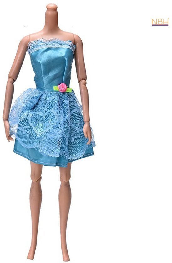 Nieuw bol.com | Korte Blauwe jurk met kant voor de Barbie pop UV-36