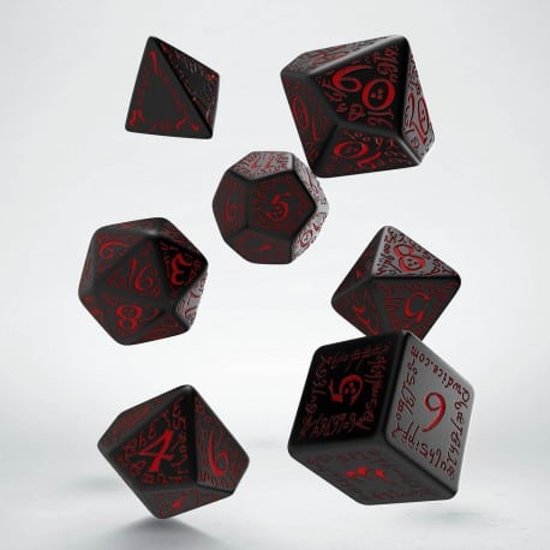 Afbeelding van het spel Chessex Polydice Set Q-Workshop Elvish Black & Red