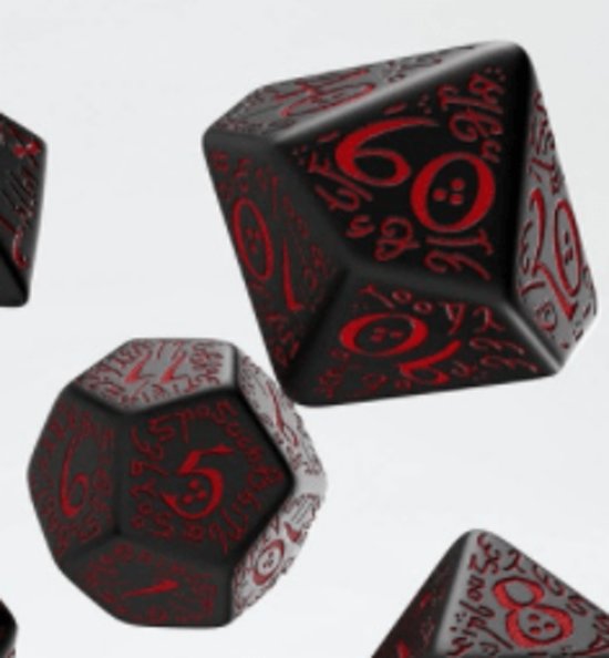 Thumbnail van een extra afbeelding van het spel Chessex Polydice Set Q-Workshop Elvish Black & Red
