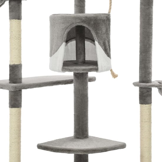 vidaXL Kattenkrabpaal met sisal krabpalen 203 cm grijs en wit