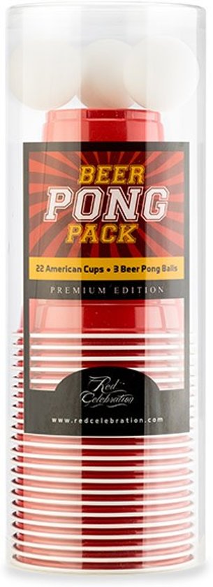 Afbeelding van het spel Beer Pong Pack Premium Edition - 22 Red Cups + 3 Bier Pong ballen | Red Celebration