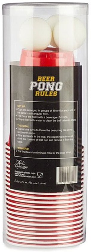 Thumbnail van een extra afbeelding van het spel Beer Pong Pack Premium Edition - 22 Red Cups + 3 Bier Pong ballen | Red Celebration