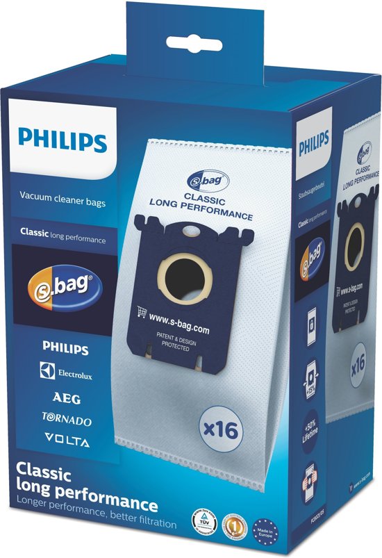 Philips S-Bag FC8021/05 Long Performance (16 stuks)