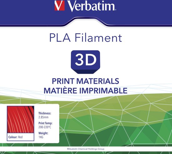 Verbatim 55279 3D Printer Filament PLA 2.85mm 1kg Rood