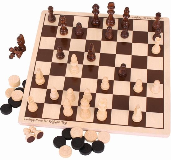 Afbeelding van het spel Bigjigs - Dammen & schaken set