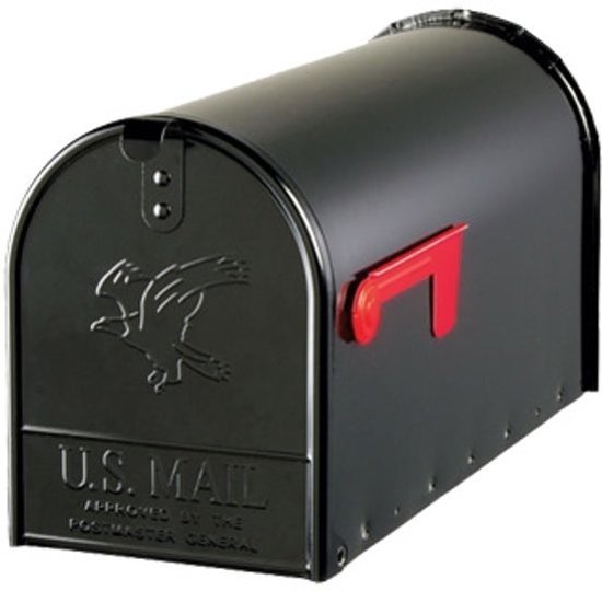 Amerikaanse brievenbus + Paal (zwart, staal, bundel)