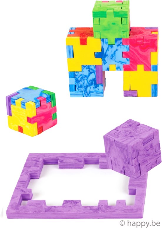 Afbeelding van het spel Happy Marble Cube - 6-pack cube brain teasers
