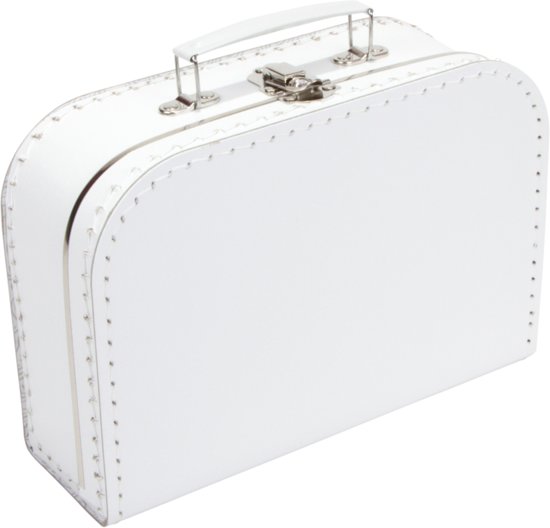 Koffertje effen blanco 25cm Wit - Kinderkoffertje