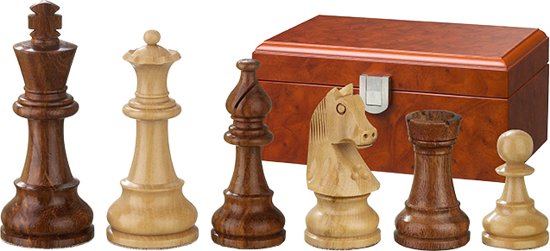 Afbeelding van het spel verzwaarde schaakstukken staunton, koningshoogte76mm, met luxe opbergbox