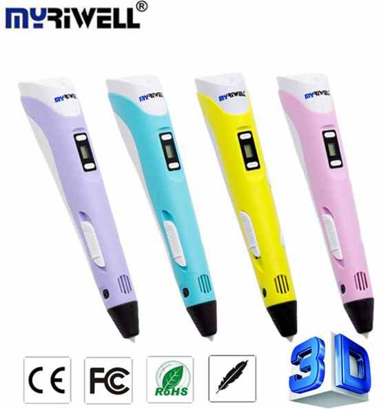 MyRiwell 3D pen met lcd scherm voor ABS en PLA 1.75mm filament - BLAUW