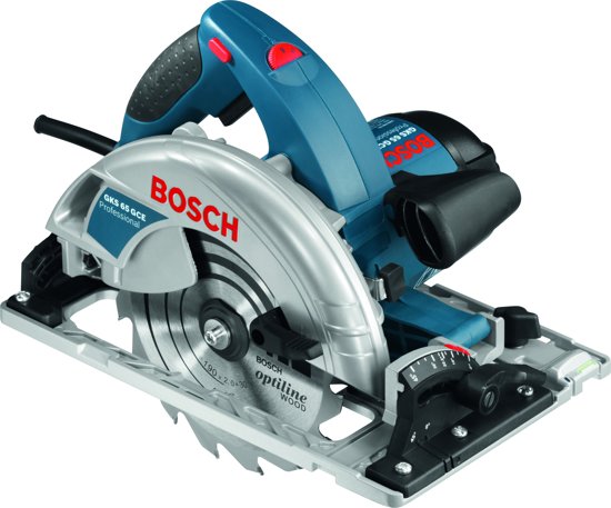 Bosch Professional GKS 65 GCE Cirkelzaag - 1800 Watt - 65 mm zaagdiepte - Inclusief zaagblad, FSN 1600 Geleiderail en L-BOXX