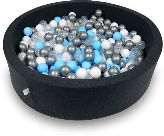Ballenbak - 400 ballen - 115 x 30 cm - ballenbad - rond zwart