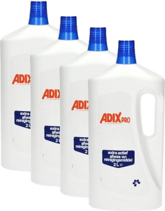 Foto van 4x 2 L Adix pro afwas- en reinigingsmiddel