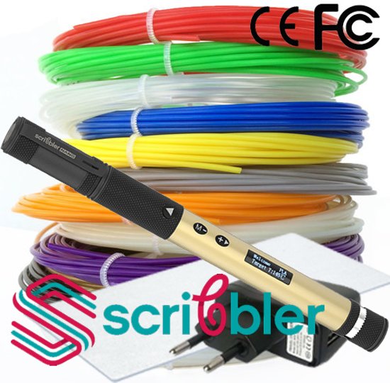 Set: Scribbler NANO 3d pen! Model 2019!  12x10m+ CLIPS + TIPS + 3DPAD