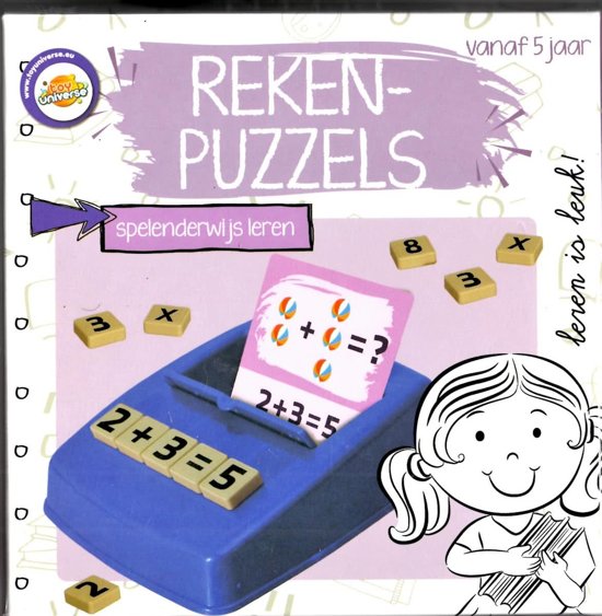 Afbeelding van het spel Reken Puzzel | Spelenderwijs Leren | Rekensom Maken | Leren Tellen en Rekenen | Incl. Houder / Kaarten en Cijfers | Rekenen