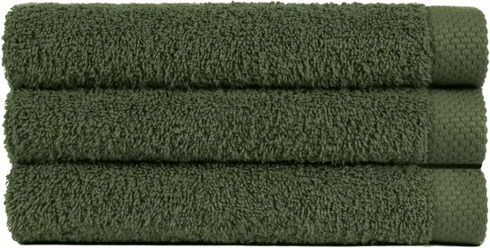Handdoek 50x100 cm Uni Pure Royal Kaki Groen - 4 stuks
