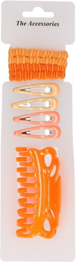 Foto van Gekleurde haaraccessoires set Oranje