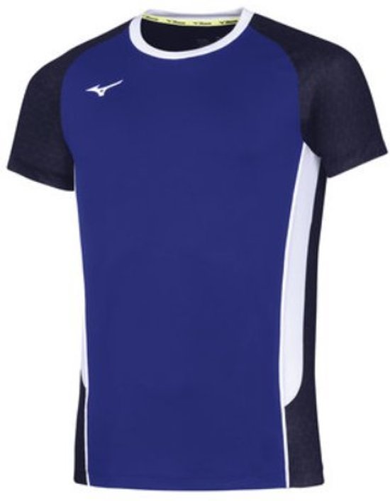 Mizuno Sportshirt - Maat L  - Mannen - blauw/donkerblauw/wit