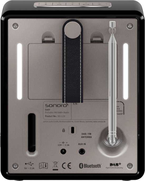 Sonoro EASY - Draagbare DAB+ Radio + Bluetooth - Zwart