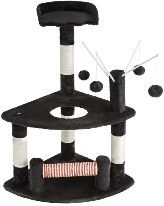 TecTake kattenkrabpaal - Mitzi - 90 cm hoog - zwart - 402086