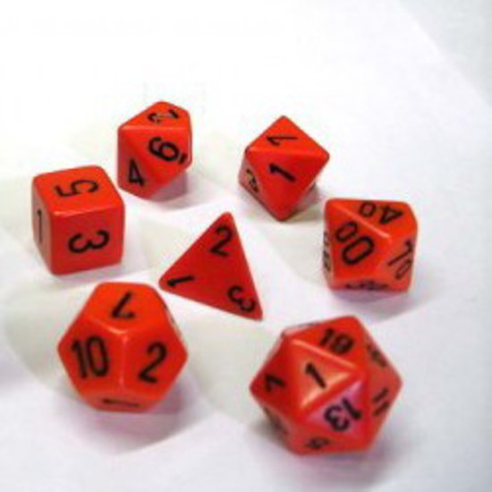 Thumbnail van een extra afbeelding van het spel Polydice 7 Dobbelstenenset Gemêleerd Rood Geel met Zilver