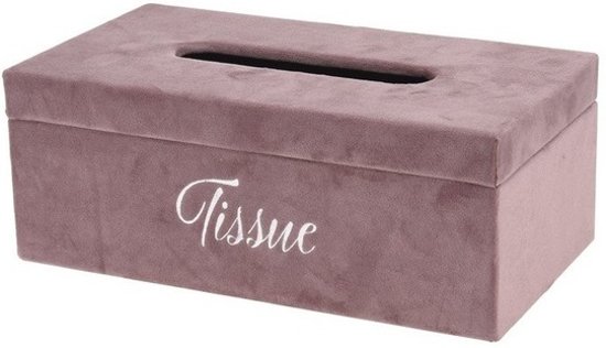 Verwonderend bol.com | Oudroze tissuebox/tissuedoos met velvet/fluweel 24 cm VJ-94