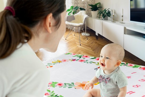 Milestone Blanket Rosa - Babyshower Fleece Deken - Kraamcadeau Pasgeboren Kindje - Giftset Foto Deken - Baby Speel Deken - Otiz Goods