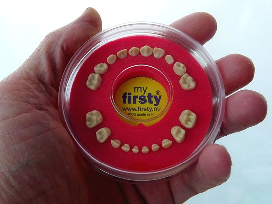 Tandendoosje > Firsty Round < (Fluor Groen-Geel, jongen/meisje) -melktanden-tandenfee-tanden-opbergdoosje (meisje, jongen) - Gratis verzending elke DI en VR (besteld vóór 13.30)