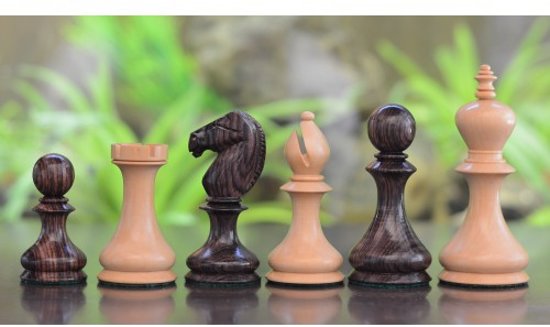 Afbeelding van het spel Reproductie antieke Dublin schaakstukken in Rozenhout en Palmhout - Koningshoogte 102 mm