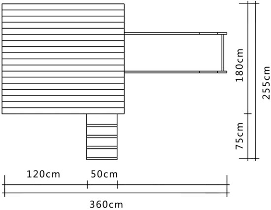vidaXL Speelhuis met ladder en glijbaan 360x255x295 cm hout