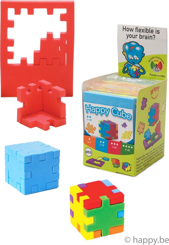 Thumbnail van een extra afbeelding van het spel HAPPY Happy Cube Display - 12 kubus puzzels