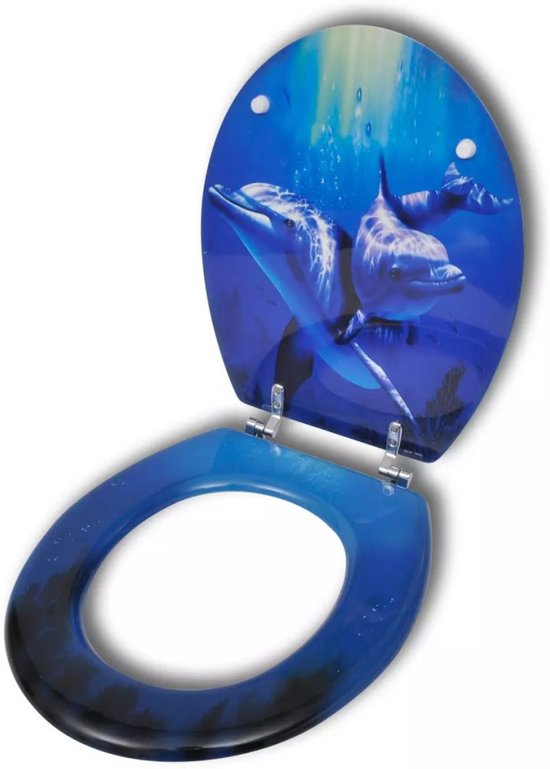 vidaXL WC-bril met MDF deksel en dolfijn-ontwerp