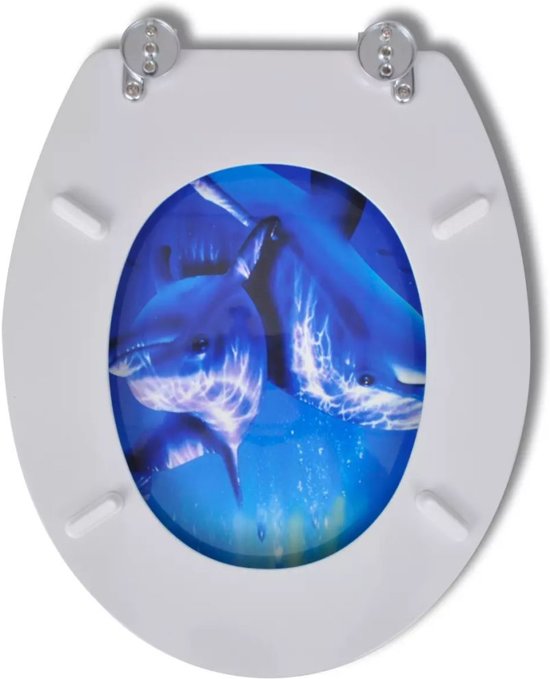 vidaXL WC-bril met MDF deksel en dolfijn-ontwerp
