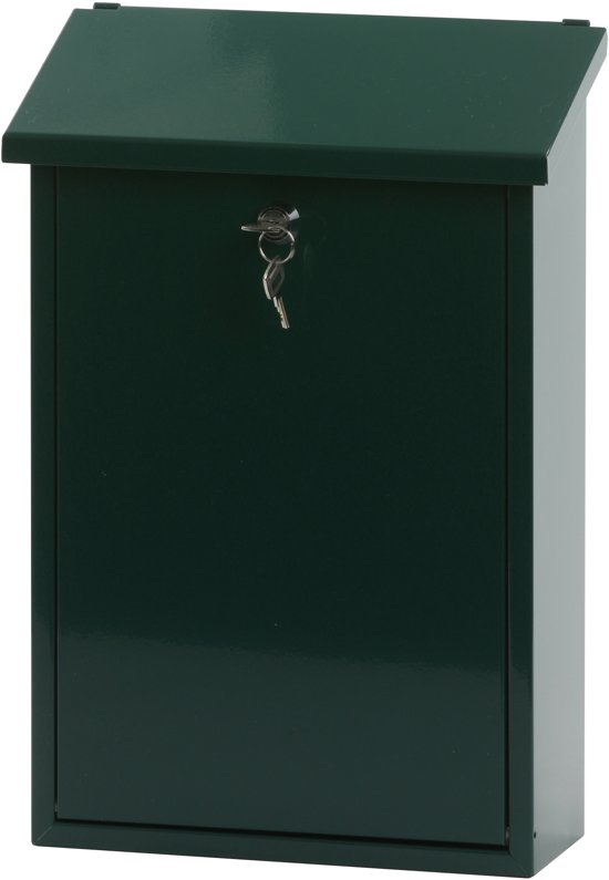 Stalen brievenbus groen - 27x12x40 cm