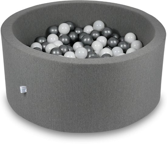 Ballenbak - 300 ballen - 90 x 40 cm - ballenbad - rond donker grijs