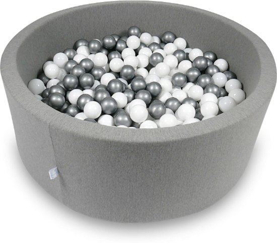 Ballenbak - 500 ballen - 115 x 40 cm - ballenbad - rond grijs
